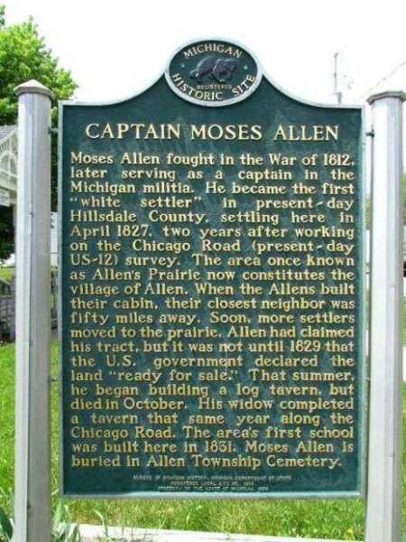 CAPTAIN MOSES ALLEN WAR MEMORIAL MARKER