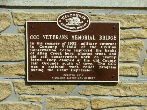 CCC VETERANS MEMORIAL BRIDGE PLAQUE
