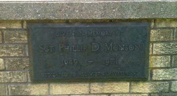 SGT. PHILLIP D. MONSON MEMORIAL PLAQUE