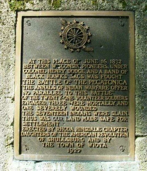 BATTLE OF PECATONICA MEMORIAL PLAQUE