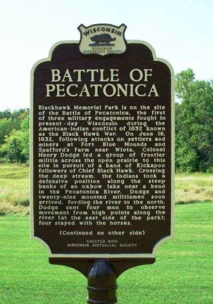 BATTLE OF PECATONICA MEMORIAL MARKER FRONT