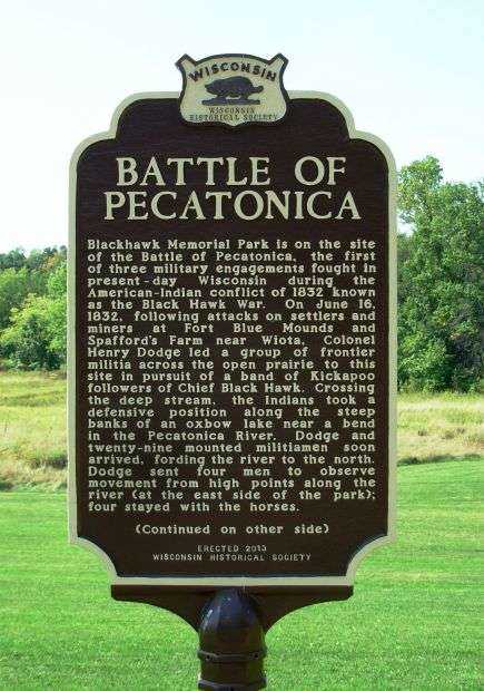 BATTLE OF PECATONICA MEMORIAL MARKER FRONT