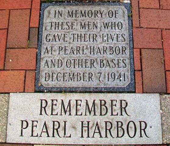 REMEMBER PEARL HARBOR MEMORIAL ENTRANCE STONE