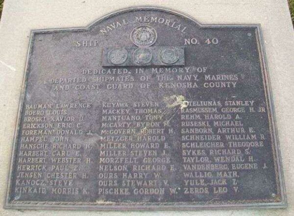 NAVAL MEMORIAL SHIP NO. 40 MEMORIAL PLAQUE