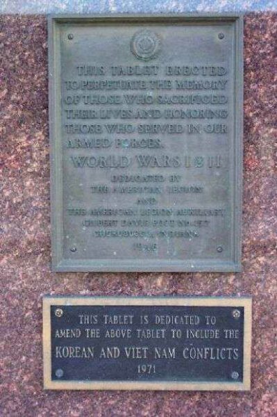 AMERICAN LEGION POST 157 MEMORIAL PLAQUE