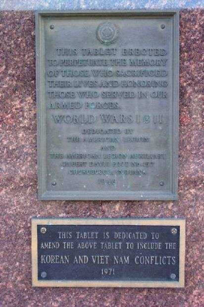 AMERICAN LEGION POST 157 MEMORIAL PLAQUE