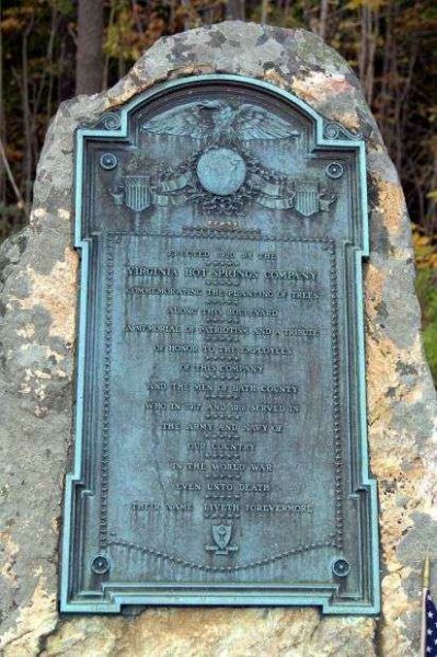 VIRGINIA HOT SPRINGS COMPANY WORLD WAR MEMORIAL