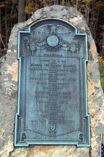VIRGINIA HOT SPRINGS COMPANY WORLD WAR MEMORIAL