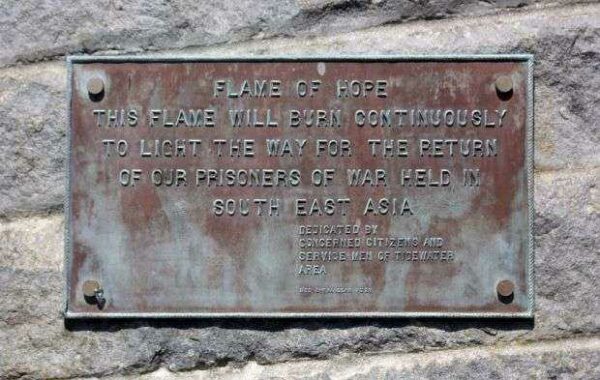 FLAME OF HOPE WAR MEMORIAL PLAQUE