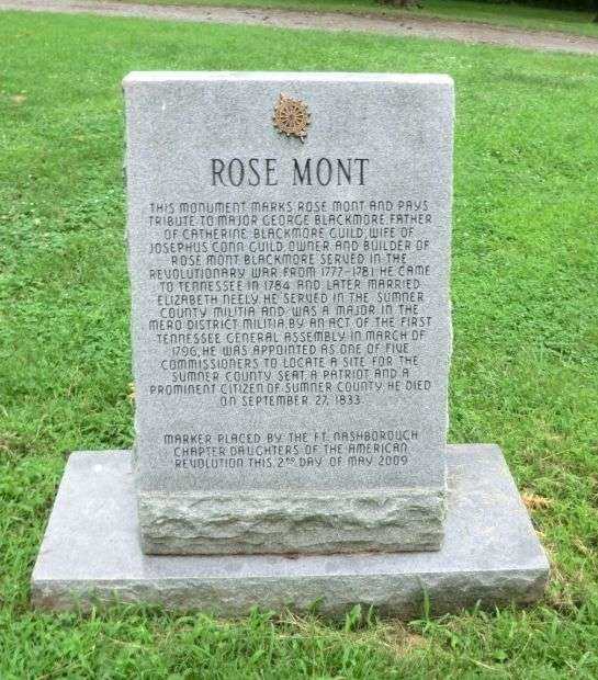 ROSE MONT TRIBUTE TO MAJOR GEORGE BLACKMORE MEMORIAL