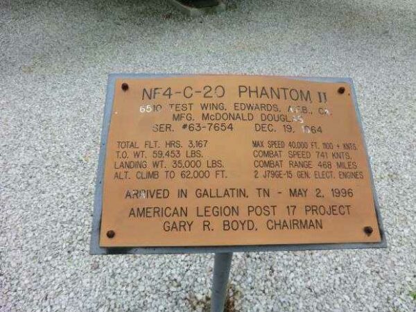 NF4-C-2- PHANTOM II MEMORIAL AIRCRAFT PLAQUE