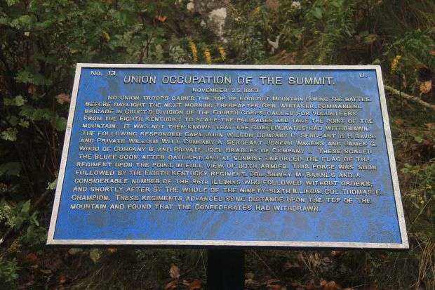UNION OCCUPATION OF THE SUMMIT MEMORIAL PLAQUE