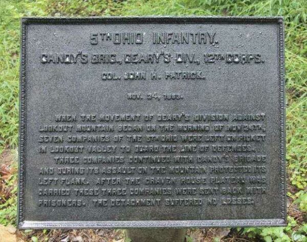 5TH OHIO INFANTRY WAR MEMORIAL PLAQUE