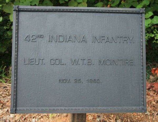 42ND INDIANA INFANTRY WAR MEMORIAL PLAQUE