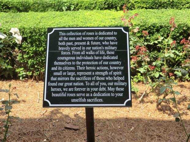 CHATTANOOGA MEMORIAL ROSE GARDEN PLAQUE