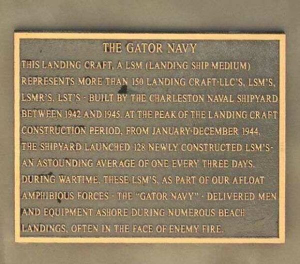 THE GATOR NAVY MEMORIAL LANDING CRAFT PLAQUE