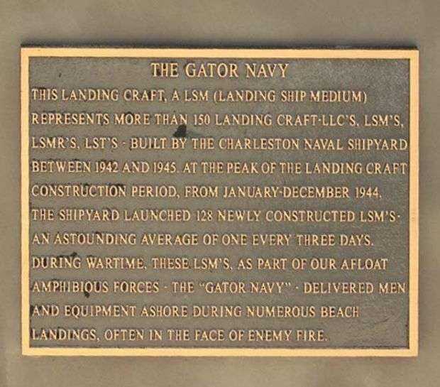 THE GATOR NAVY MEMORIAL LANDING CRAFT PLAQUE