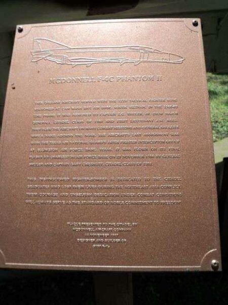 MCDONNELL F-4C PHANTOM II MEMORIAL AIRCRAFT PLAQUE