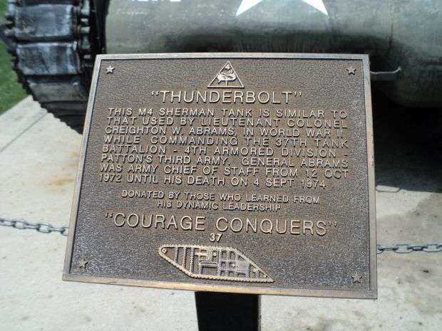 “THUNDERBOLT” WAR MEMORIAL TANK PLAQUE