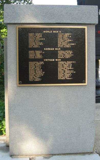 WESTERLY WORLD WAR II, KOREAN WAR AND VIETNAM WAR MEMORIAL PLAQUE II