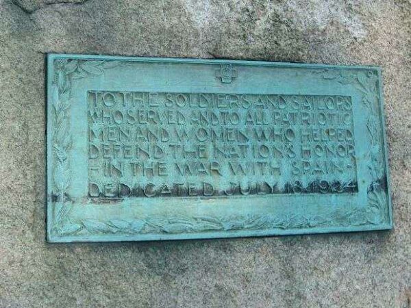 WESTERLY SPANISH AMERICAN WAR MEMORIAL PLAQUE