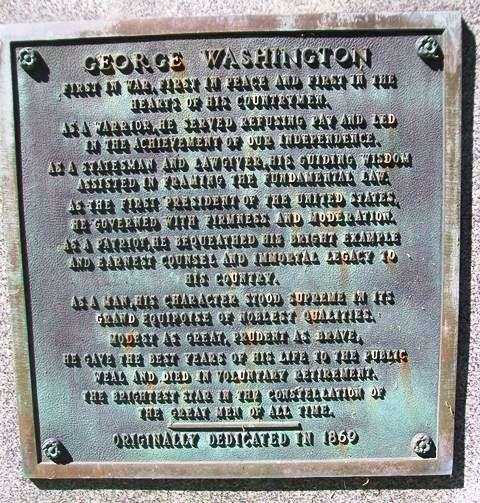 GEORGE WASHINGTON MEMORIAL FLAGPOLE PLAQUE
