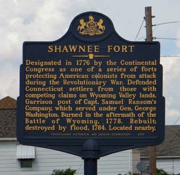 SHAWNEE FORT MEMORIAL MARKER