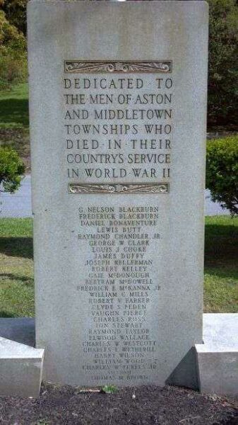 ASTON AND MIDDLETOWN WORLD WAR II MEMORIAL
