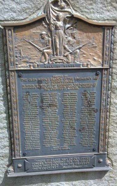 THE GLEN RIDDLE BRANCH OF THE EMERGENCY AID WORLD WAR I MEMORIAL