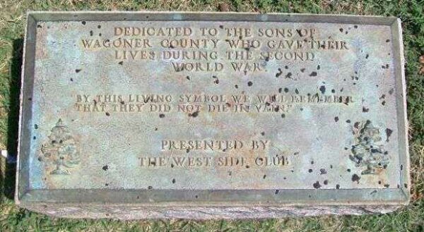 WAGONER COUNTRY WORLD WAR II MEMORIAL PLAQUE