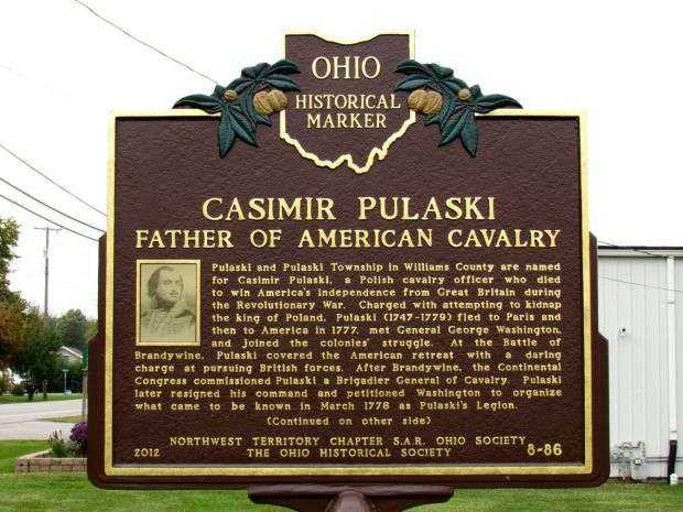 CASIMIR PULASKI FATHER OF AMERICAN CAVALRY MEMORIAL MARKER