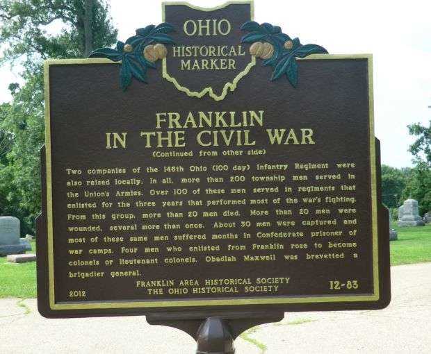 FRANKLIN IN THE CIVIL WAR MEMORIAL MARKER BACK
