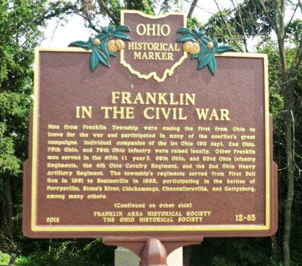 FRANKLIN IN THE CIVIL WAR MEMORIAL MARKER FRONT