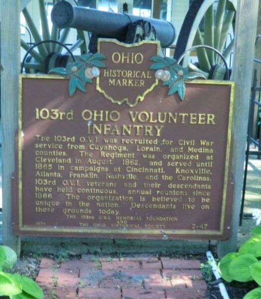 103RD OHIO VOLUNTEER INFANTRY MEMORIAL MARKER