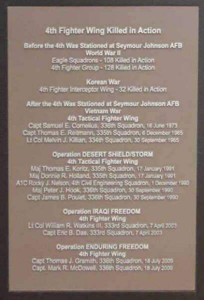 4TH FIGHTER WING MEMORIAL PLAQUE C