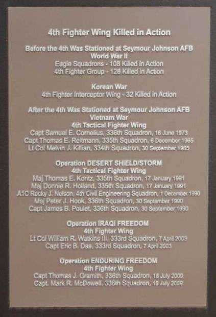 4TH FIGHTER WING MEMORIAL PLAQUE C
