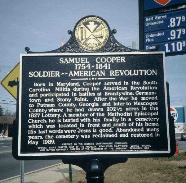 SAMUEL COOPER WAR MEMORIAL MARKER