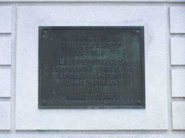 BRIGADIER GENERALS JAMES SCREVEN AND DANIEL STEWART MEMORIAL PLAQUE A