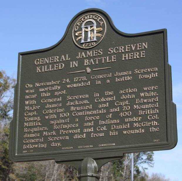 GENERAL JAMES SCREVEN WAR MEMORIAL MARKER