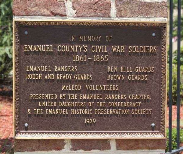 EMANUEL COUNTY’S CIVIL WAR SOLDIERS MEMORIAL PLAQUE