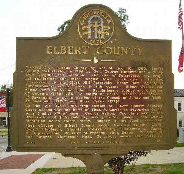 ELBERT COUNTY MEMORIAL MARKER