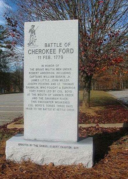 BATTLE OF CHEROKEE FORD MEMORIAL