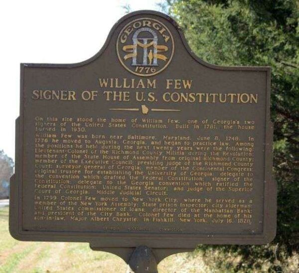 WILLIAM FEW MEMORIAL MARKER