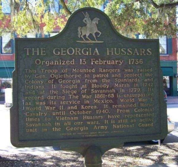 THE GEORGIA HUSSARS WAR MEMORIAL MARKER