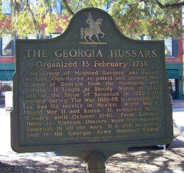 THE GEORGIA HUSSARS WAR MEMORIAL MARKER