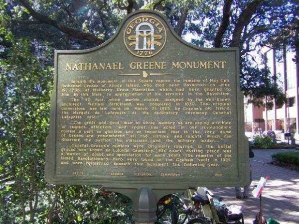 NATHANAEL GREENE MONUMENT MEMORIAL MARKER