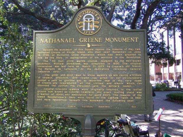 NATHANAEL GREENE MONUMENT MEMORIAL MARKER