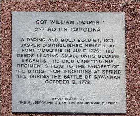 SGT WILLIAM JASPER WAR MEMORIAL PAVER