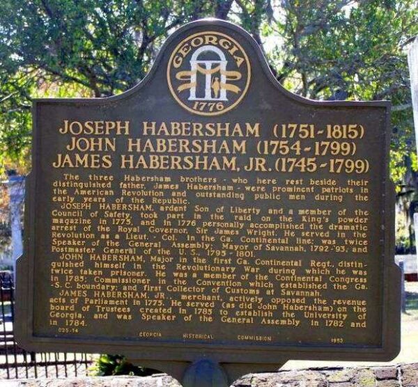 JOSEPH, JOHN AND JAMES HABERSHAM MEMORIAL MARKER