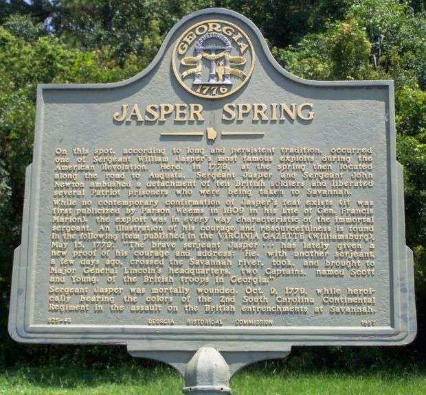 JASPER SPRING REVOLUTIONARY WAR MEMORIAL MARKER